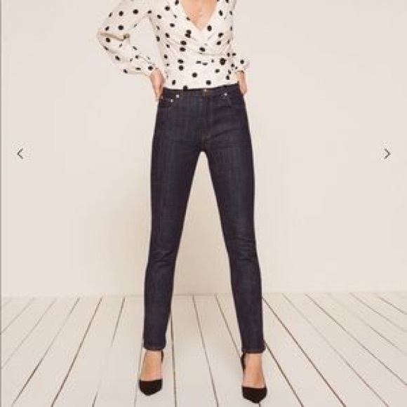 Reformation High & Slim Hayes Blue Skinny Jeans, size 23 - Picture 3 of 10